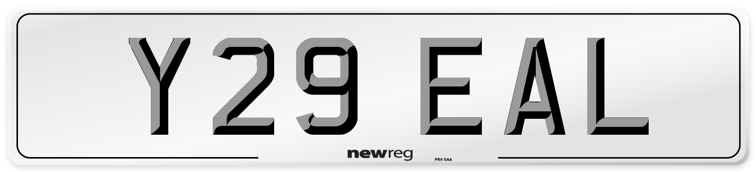 Y29 EAL Number Plate from New Reg